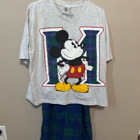 Vintage 1990s Disney&Co  Women's Short Set| Plaid| Mickey Mouse - Picture 1 of 9